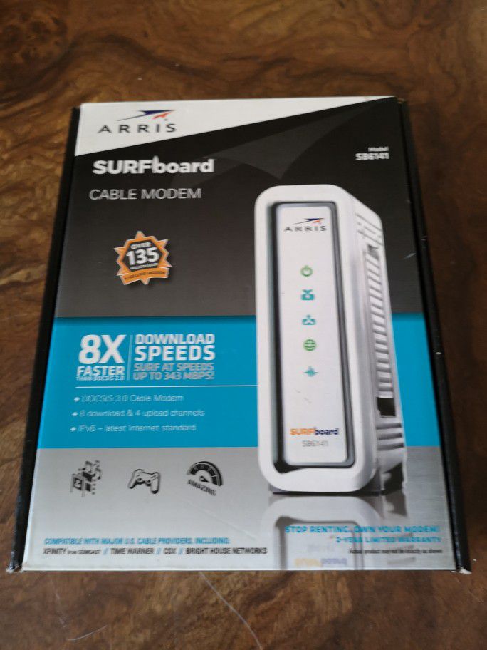 ARRIS Surfboard Cable Modem SB6141 High Speed Gaming. 8 Download Ch