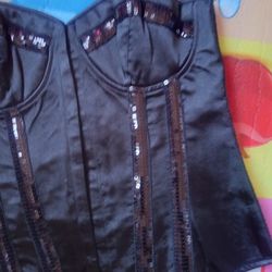 Brand New Hearts Rob Corset With Sequins And G-string Size Large