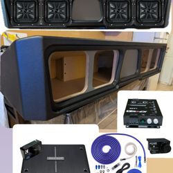 NEW FULL BASS PACKAGE KICKER AUDIO CUSTOM BOX GMC SIERRA CHEVY SILVERADO INSTALLED