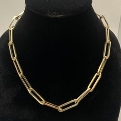14k Gold Big Paper clip Chain 19.5”
