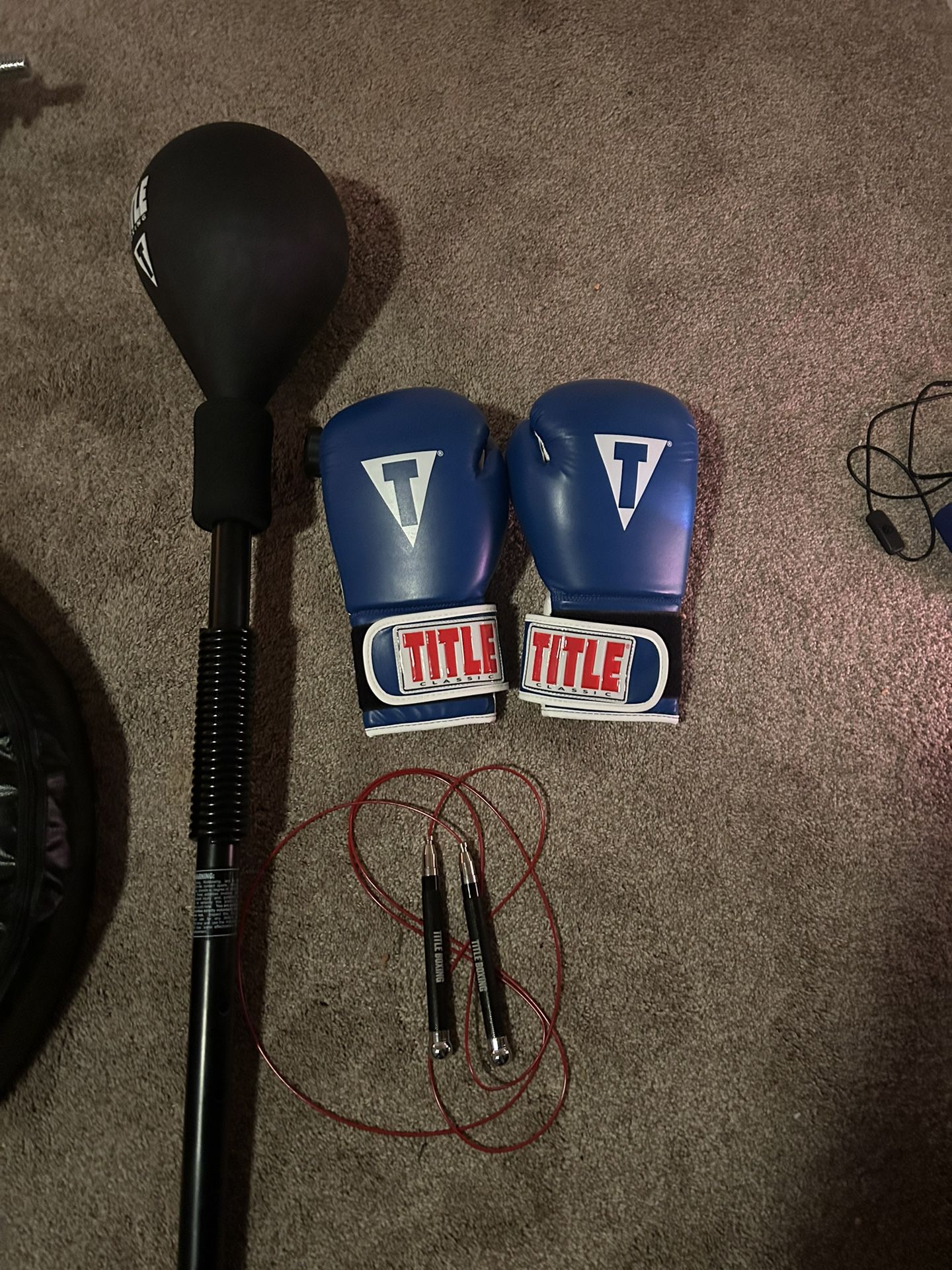 Title Boxing Reflex Punching Bag With Gloves And Jump Rope