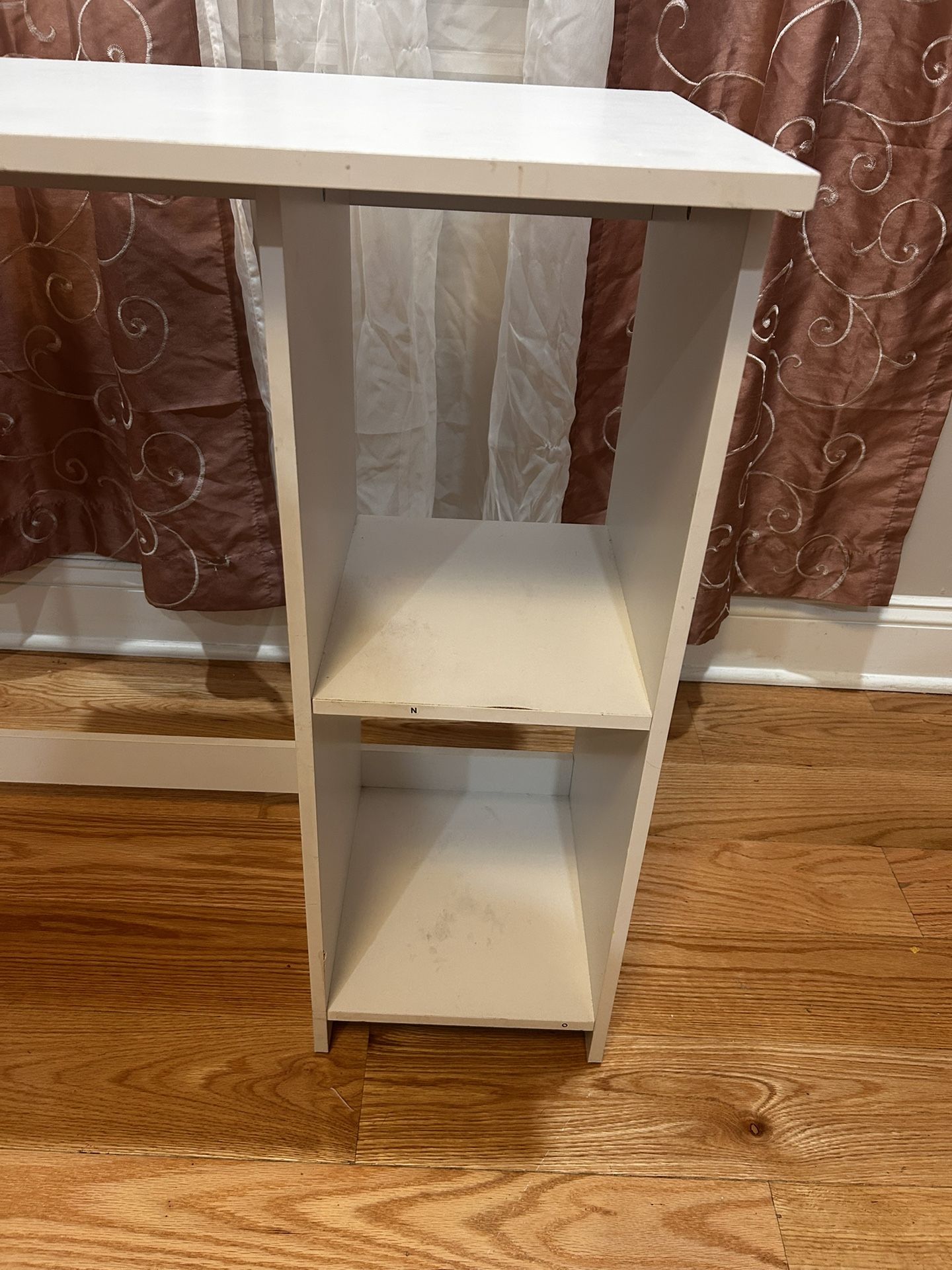 Mainstays Small Space Writing Desk with 2 Shelves, White Finish
