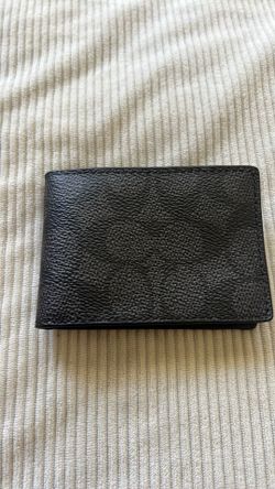 Black leather coach card wallet