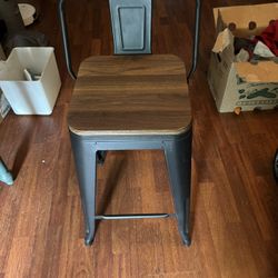 Wood And Metal Stools