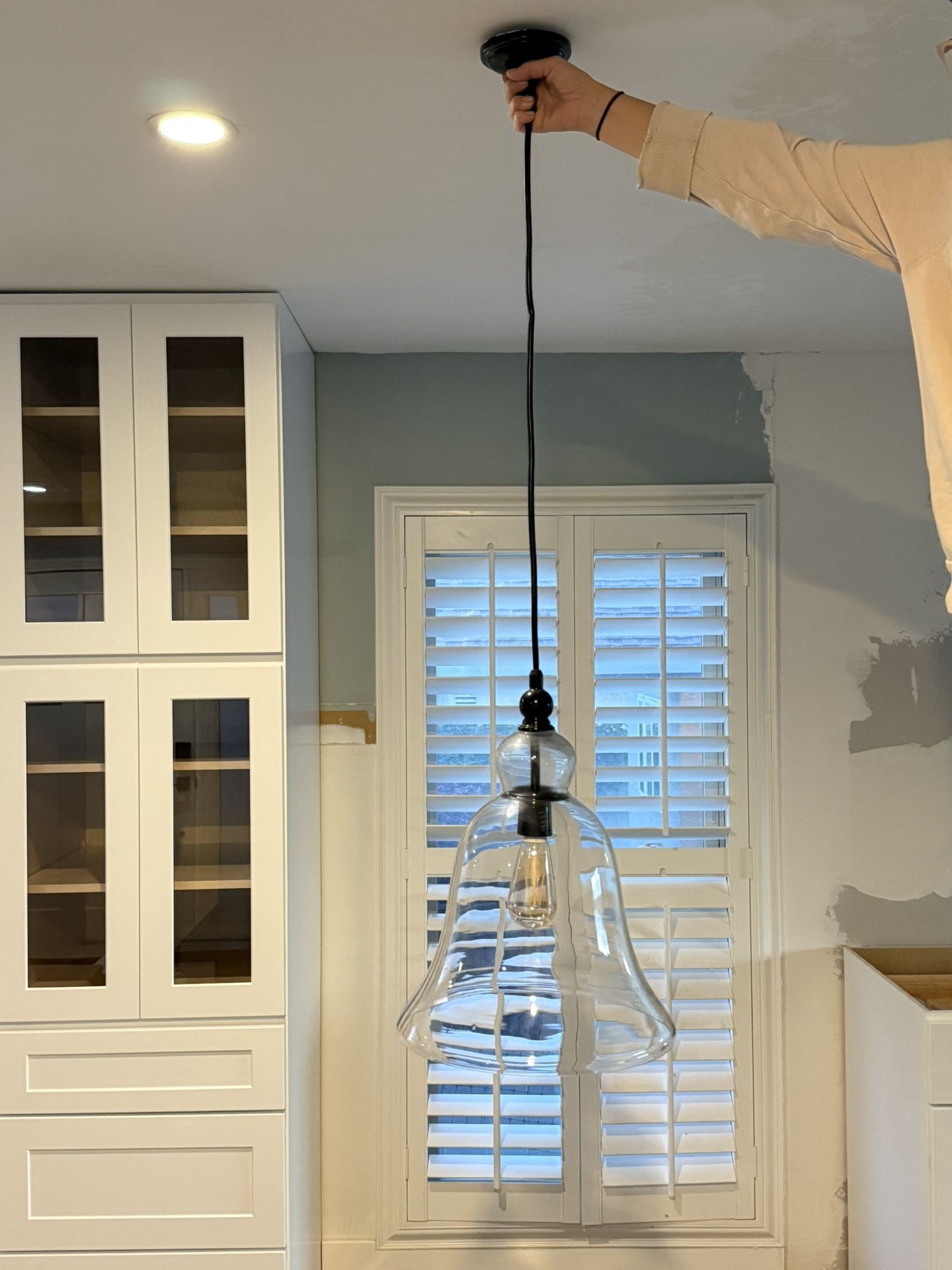 Large Glass Pottery Barn Pendant Light