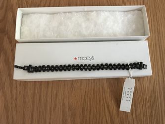 Black bead bracelet 7”