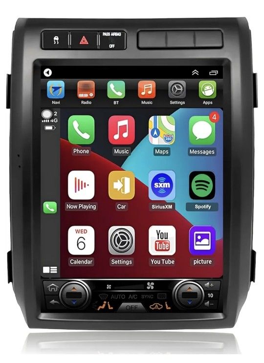 Ford F150 Radio 2009 2010 2011 2012 Upgrade, 8core CPU Stereo System,12.1inch Touch Screen,Carplay and Android Auto,Free Camera (Only fit Manual AC!)