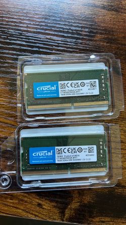 2x Crucial 16GB DDR4 3200MHz SO-DIMM Laptop RAM (32GB Total Kit) - $100