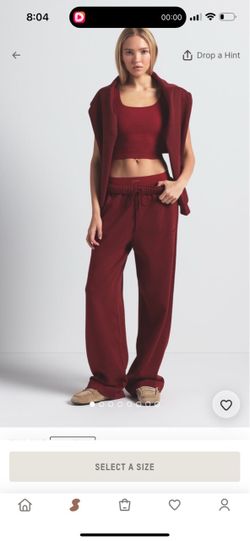 Skims Merlot Pants & Skims Merlot Zip Up Hoodie