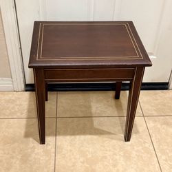 Vintage Wooden Piano Bench w/ Storage • Inlaid Top Detail