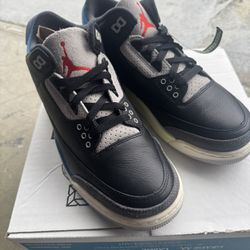 Jordan 3 Retro black trainers #sneakers #jordan Size:7 NWT