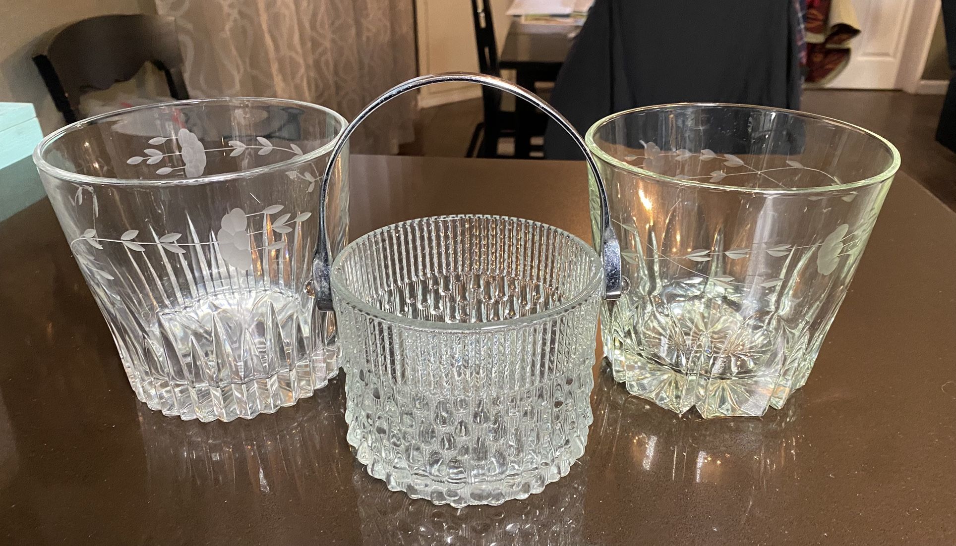 CRYSTAL GLASS ICE BUCKETS