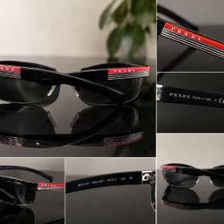 Authentic Prada Linea Rossa SPS541 Sunglasses – Black/Red – Great Condition