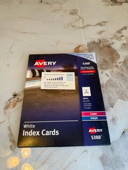 Avery White Index Cards 3x5, 48 sheets !