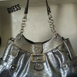 Guess Silver Handbag/ Bag/ Purse