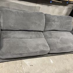 Couch- Gray Seater Corduroy Loveseat Couch