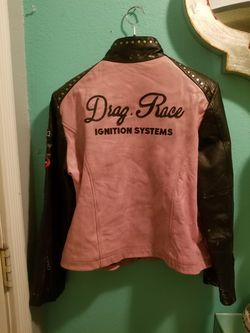 Wilson Leather Jacket Drag Style..Size Xl Womens..Color Pink/Brown worn out look...Like New!