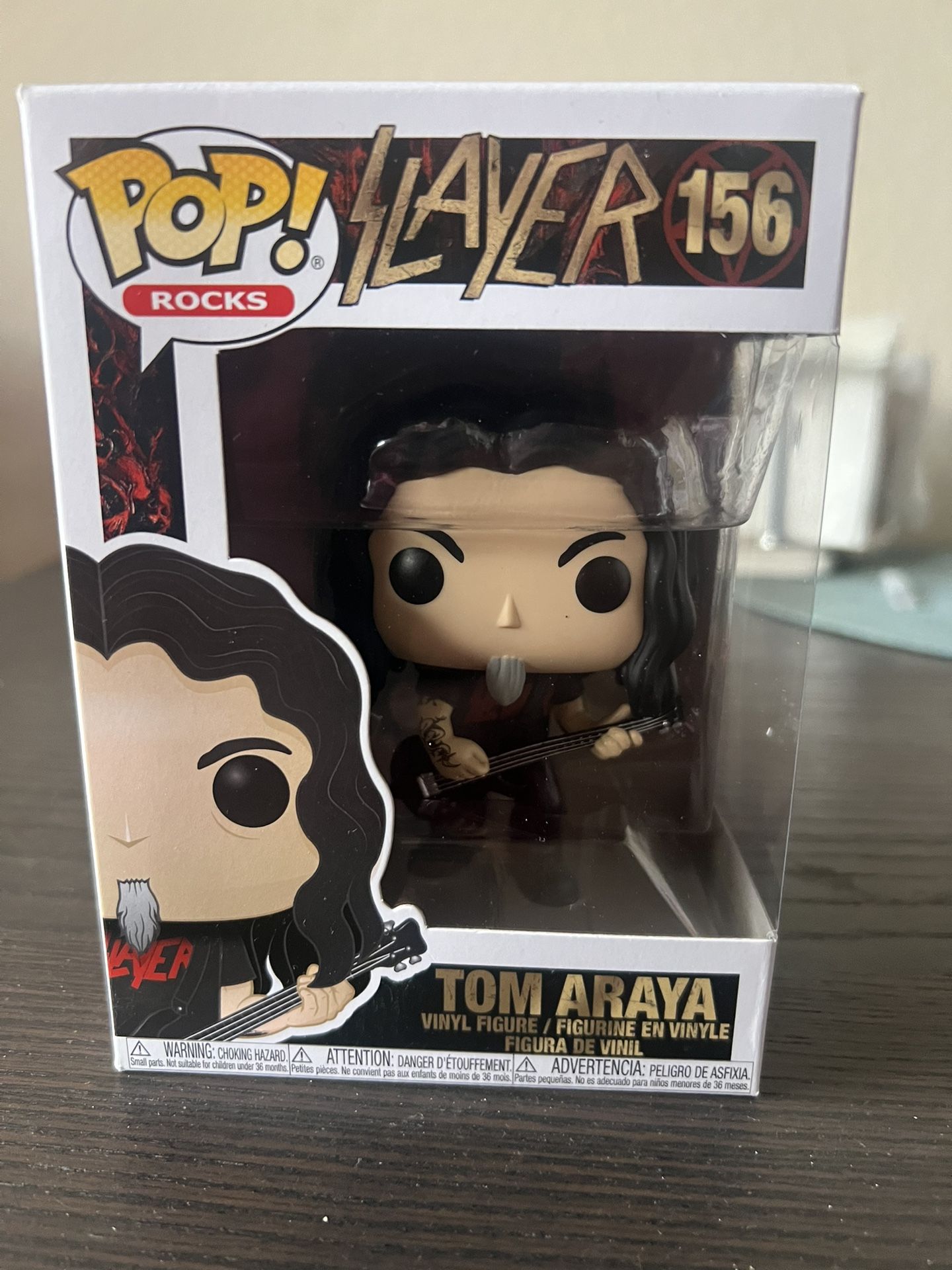 VAULTED Tom Araya Slayer Funko Pop Rocks #156 Music Vinyl Figurine Toy Figures
