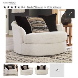 Oversized Swivel chair -cream Colored 