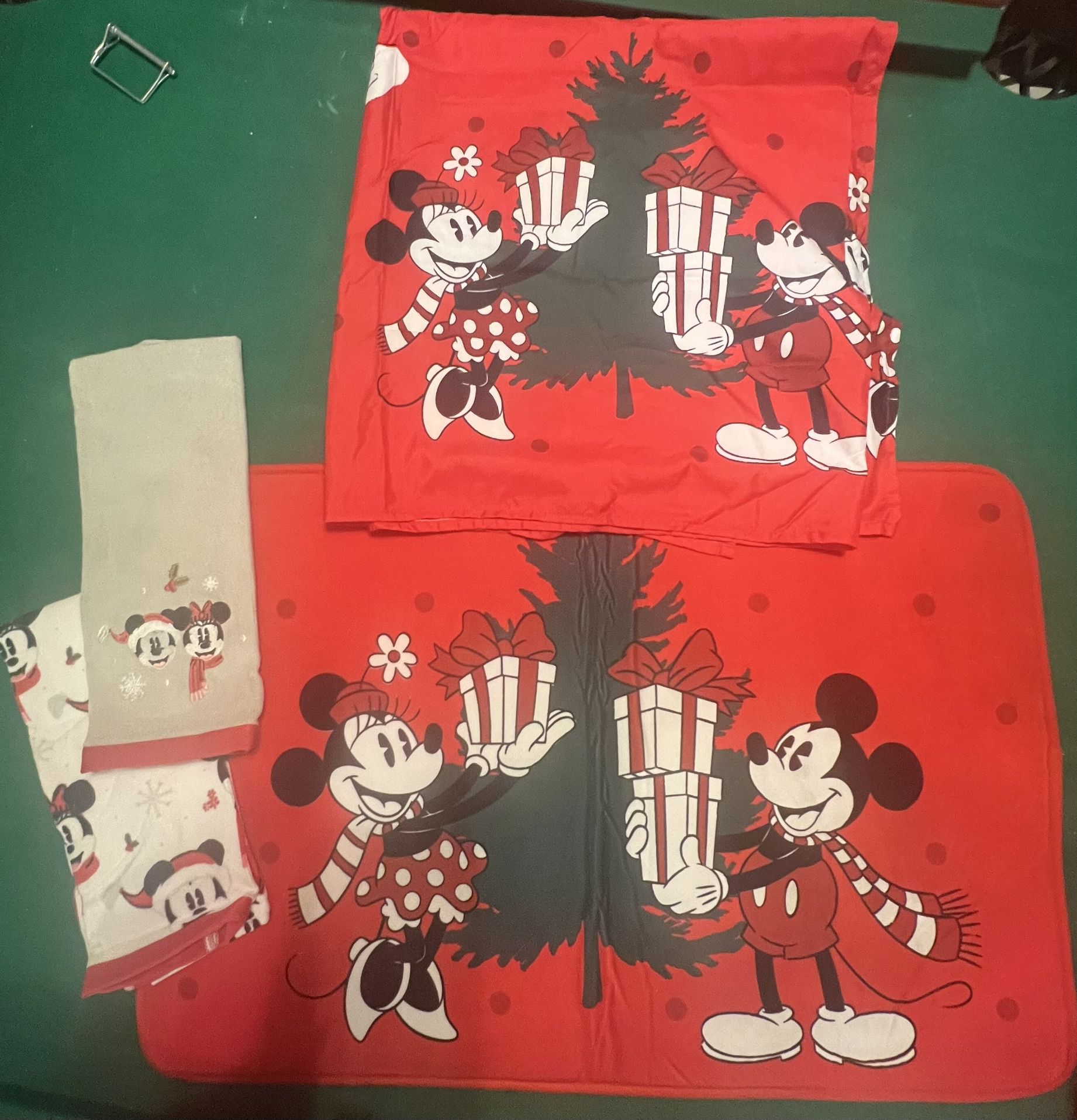 Christmas Mickey & Minnie Mouse Shower Curtain 