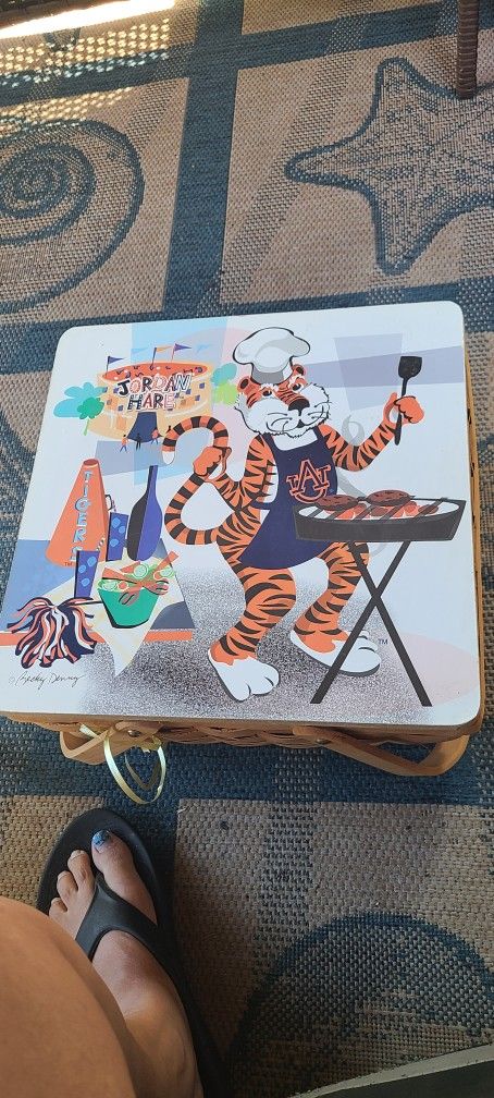 Picnic Basket With Platic Plates And Utensils 