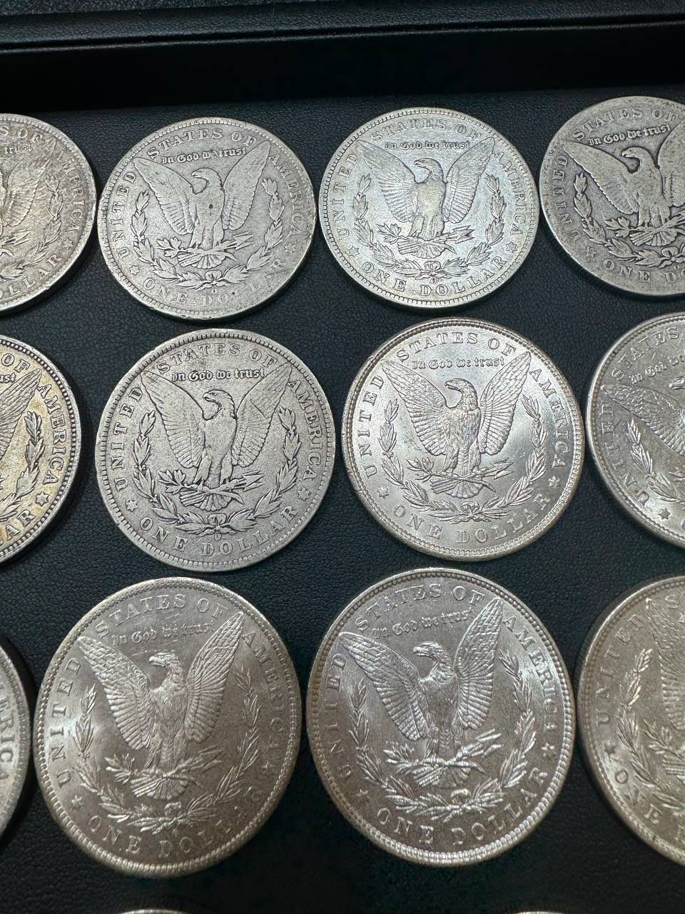 22 silver Morgan dollar coins lot 1921 1901 1885 1883 1886 1887 1884 1990 1881 1889 1921 error toning