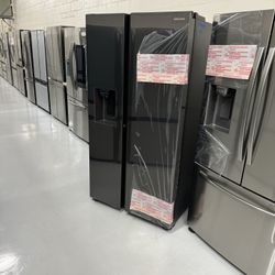 New Black Stainless Steel Fridge Water Ice In Door Warranty WiFi 