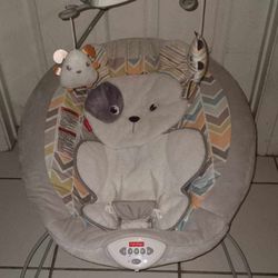 CLEAN LIKE NEW Fisher Price bouncer seat with toy bar, vibration and music batteries included $20 FIRM 