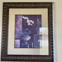 White Flower Picture With Frame 