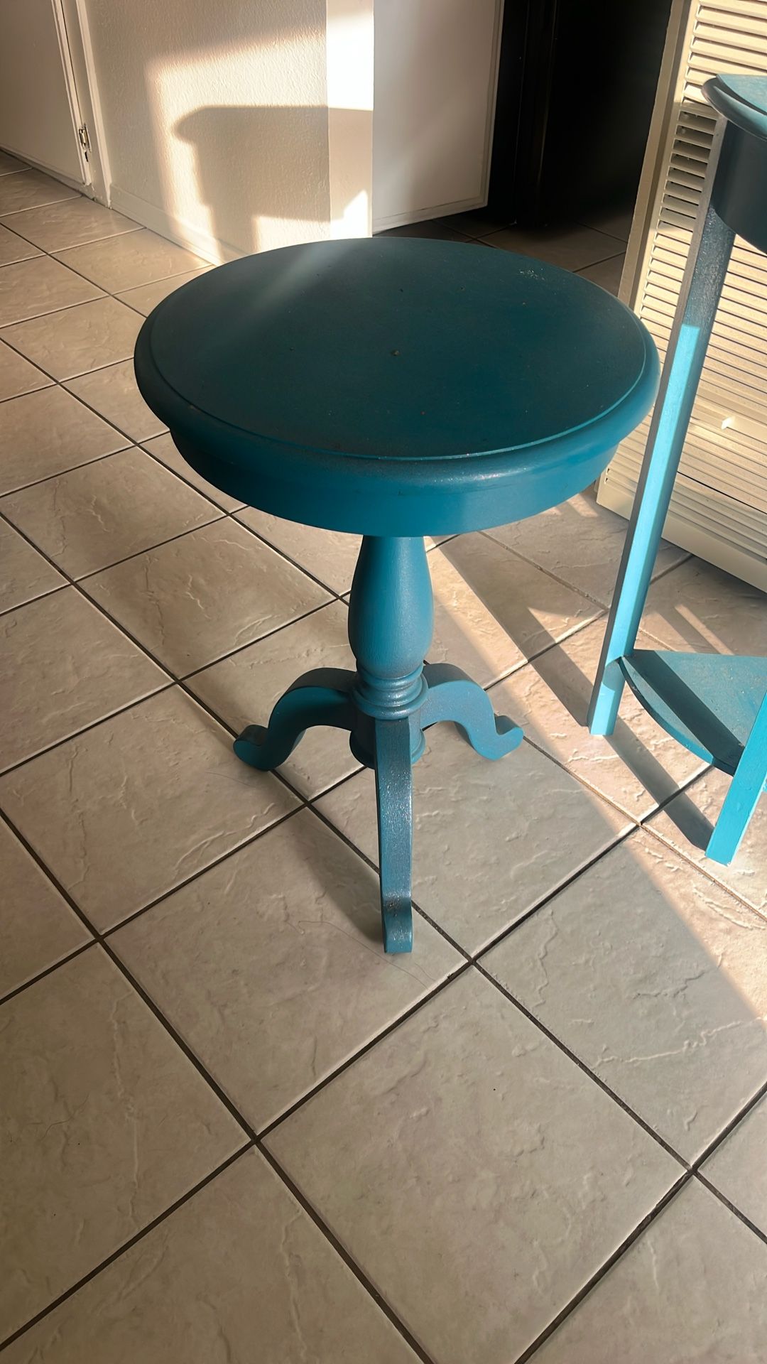 Antique tables teal