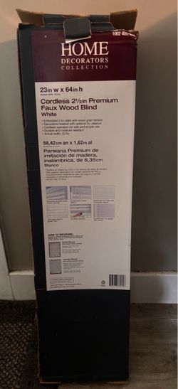 23 x 64 faux wood blinds 2 1/2 inch (white)