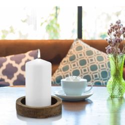  Unscented White Tall Pillar Candles, 3×6, 6 count