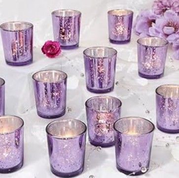 Purple Speckled Votive Candle Holders - Set of 22