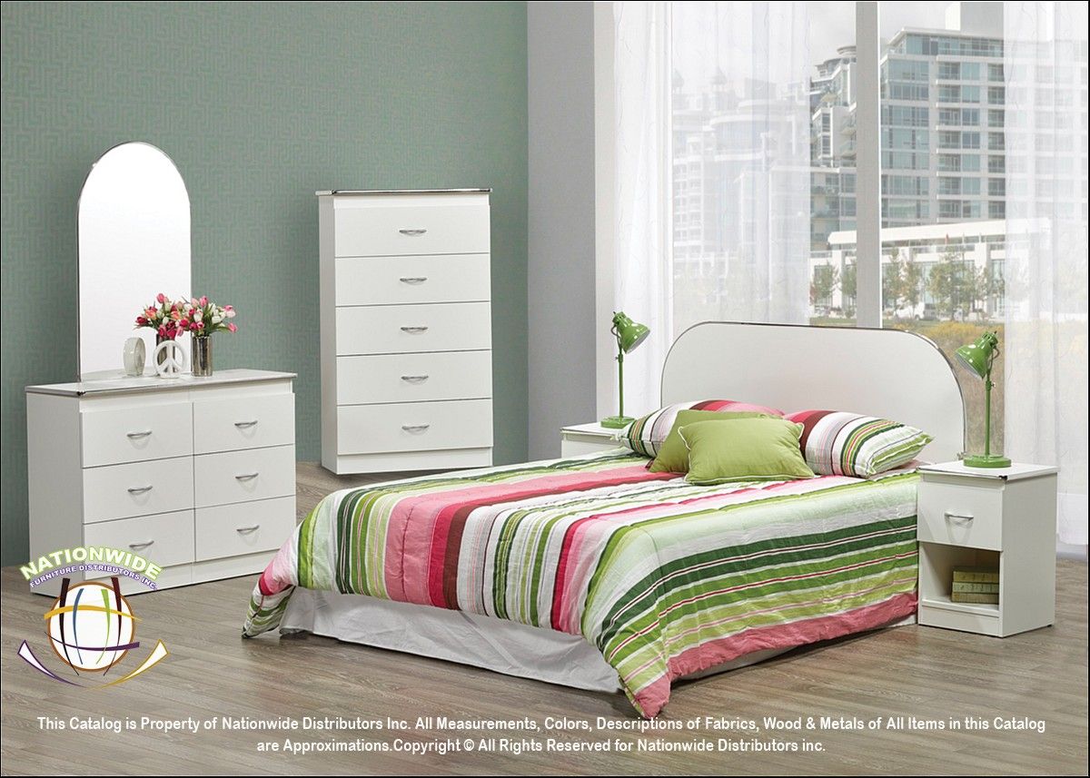 BRAND NEW Nationwide Furniture 4-Piece FULL/QUEEN Bedroom set. White