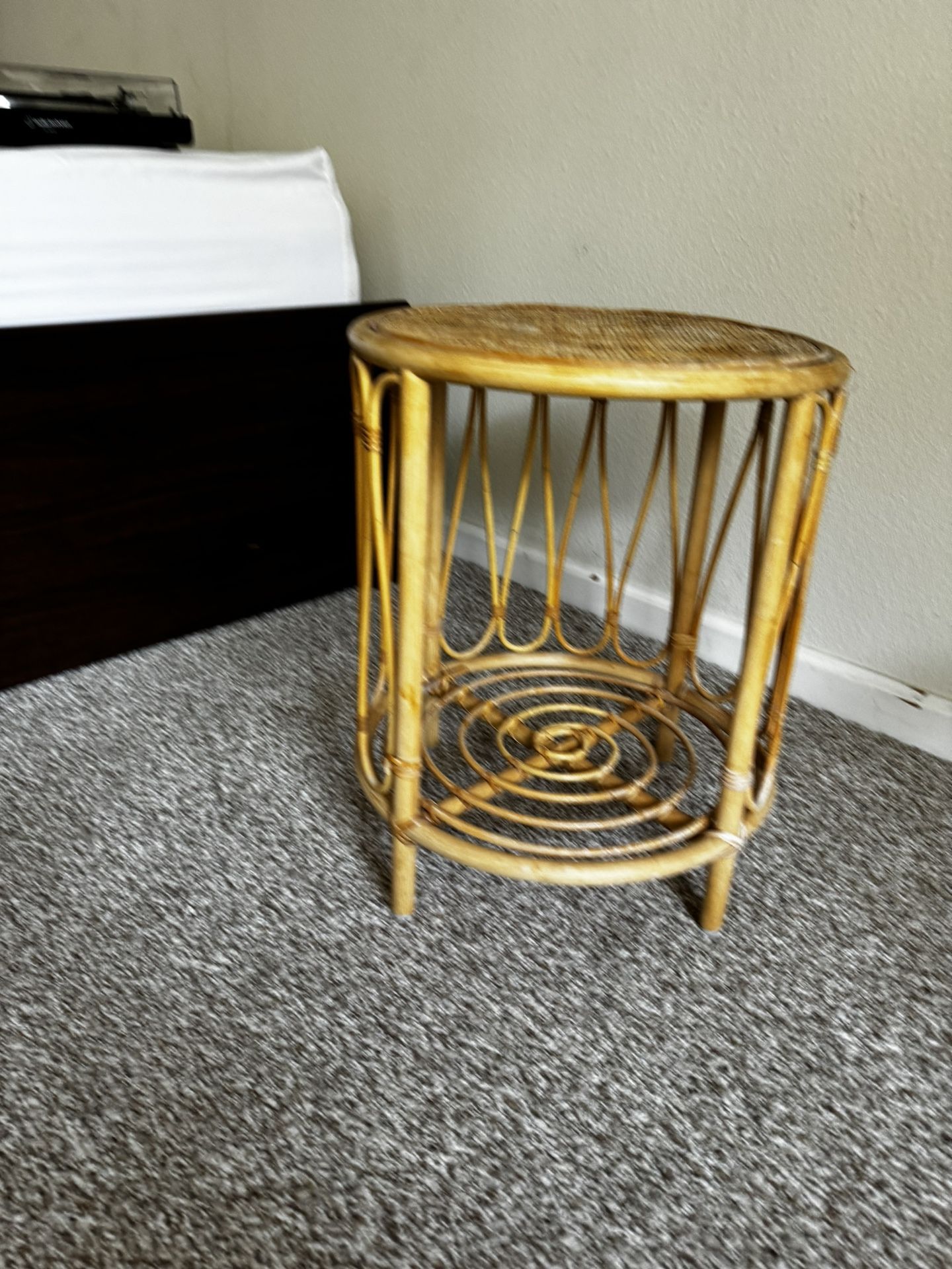 Boho Wicker Nightstand/Table
