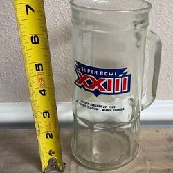Vintage NFL Super Bowl XXIII 23 Beer Glass Stein Mug 1989 just $5