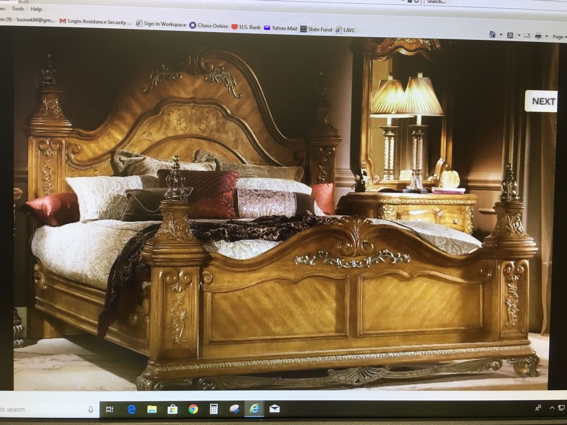 Aico Furniture by Michael Amini Venetian 5 big pieces Cal-King bedroom set