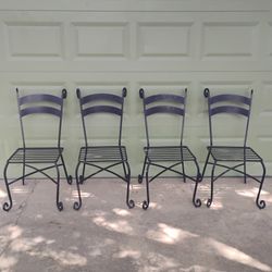 Set Of Four Iron Chairs