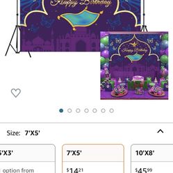 Happy Birthday Backdrop For Princess Jasmine Or Arabian  Theme Party 