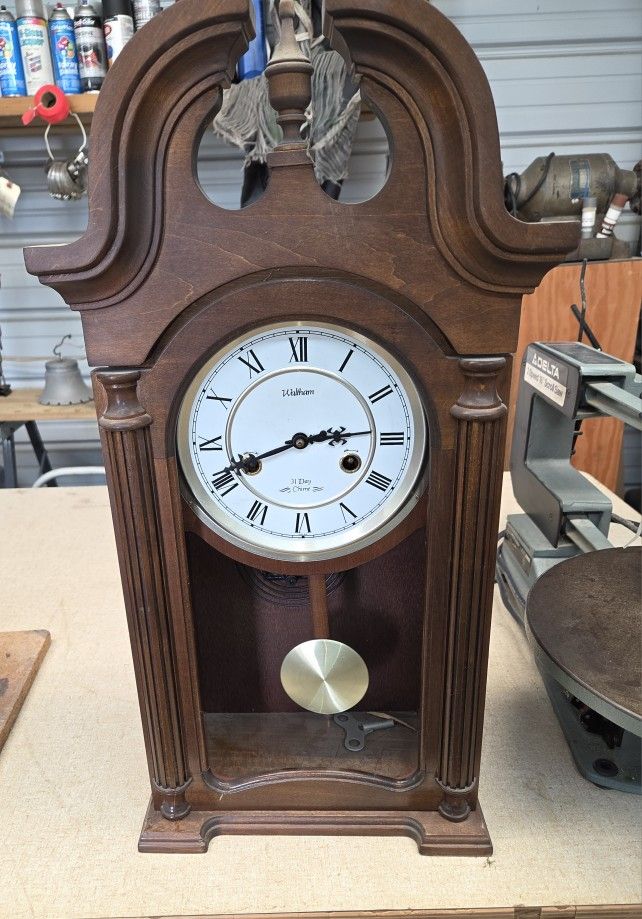 Vintage Waltham Chime “The Windsor” 31 Day Chime Pendulum Wall Clock #