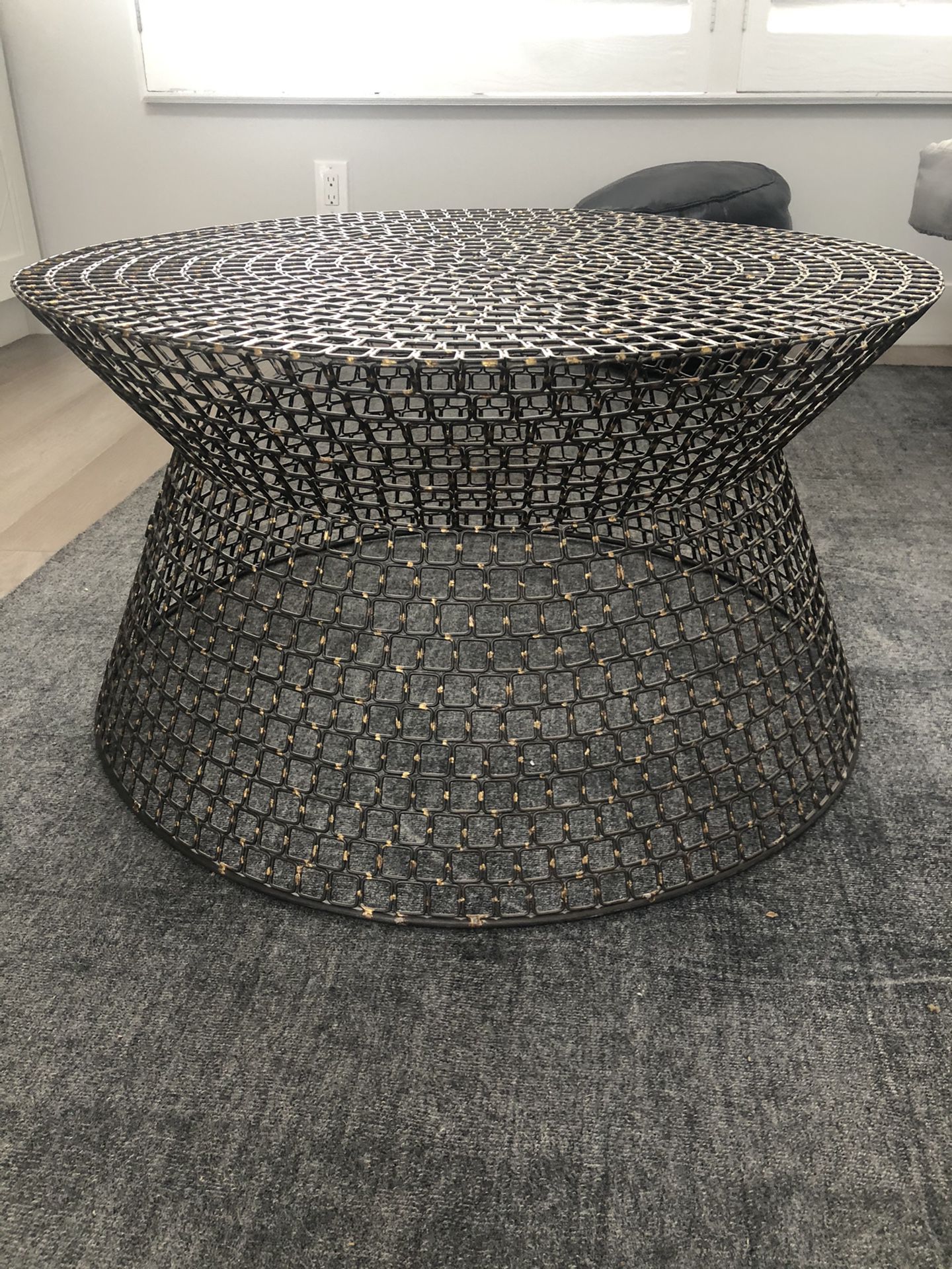 Metal and Gold Coffee Table 30”