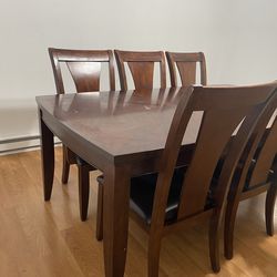 Dining table with six chairs