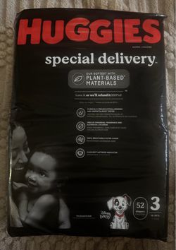 New Huggies Special Delivery Hypoallergenic Baby Disposable Diapers Size 3 (16-28 lbs) 52 Count