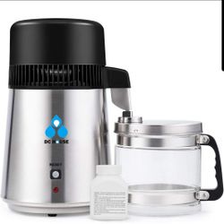 Water Distiller Machine 1 Gallon Countertop Stainless Steel Purifier Glass Pot 750W