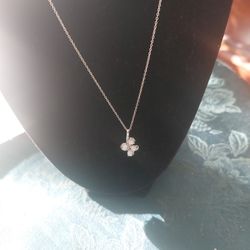 Sterling Silver Genuine Opal Necklace 