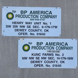 2 BP America Gasoline Porcelain Petroliana Gas Sign Mancave Garage