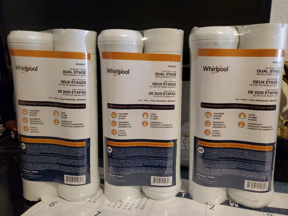 Whirlpool WHEEDF UltraEase Dual Stage Replacement Water Filter 3 Lot, 2 Pack