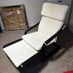 IKEA POÄNG Armchair with Matching Ottoman