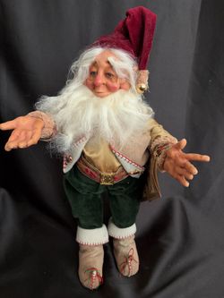 Rare Demdaco Drollerie Ole Handcrafted Christmas Elf Gnome Doll Figure