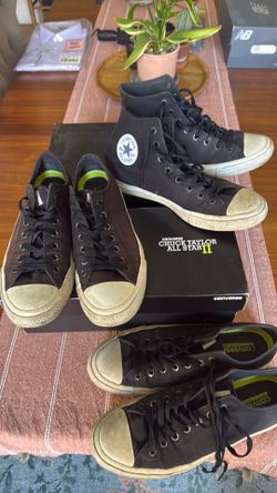 3 pair Converse Chuck Taylor All Star II sneakers 11.5